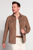 Kroos Erkek Vizon Süet Deri Gömlek Ceket | Derimod