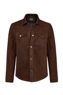 Martinez Erkek Kahverengi Süet Deri Gömlek | Derimod