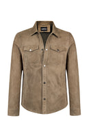 Martinez Erkek Vizon Süet Deri Gömlek | Derimod