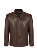 Dybala Erkek Kahverengi Hakim Yaka Deri Ceket | Derimod