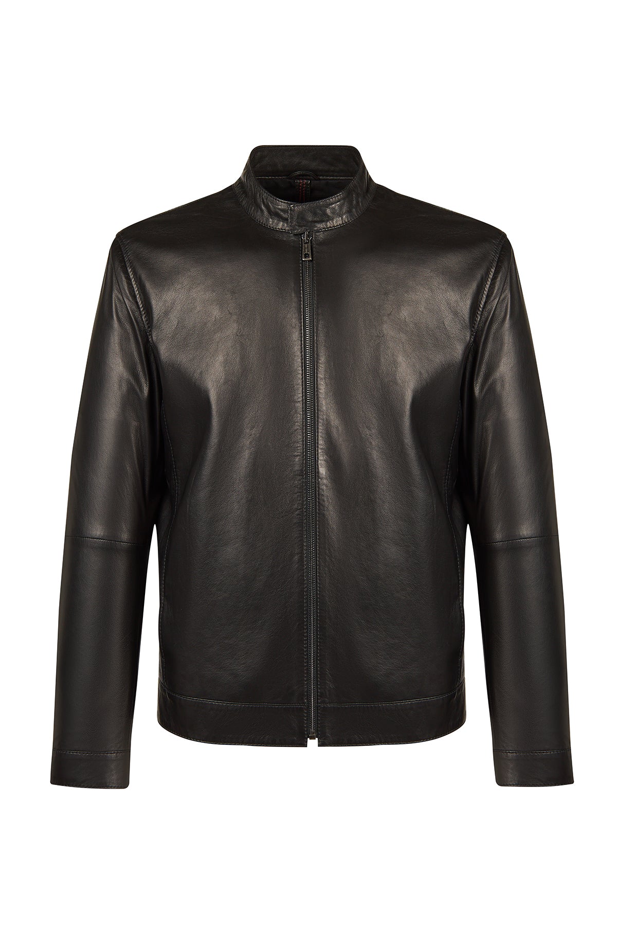 Mane Male Black Mandarin Collar Leather Jacket 26SGD6600U7 | Derimod