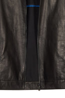 Mane Male Black Mandarin Collar Leather Jacket | Derimod