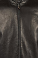 Mane Male Black Mandarin Collar Leather Jacket | Derimod