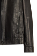 Mane Male Black Mandarin Collar Leather Jacket | Derimod