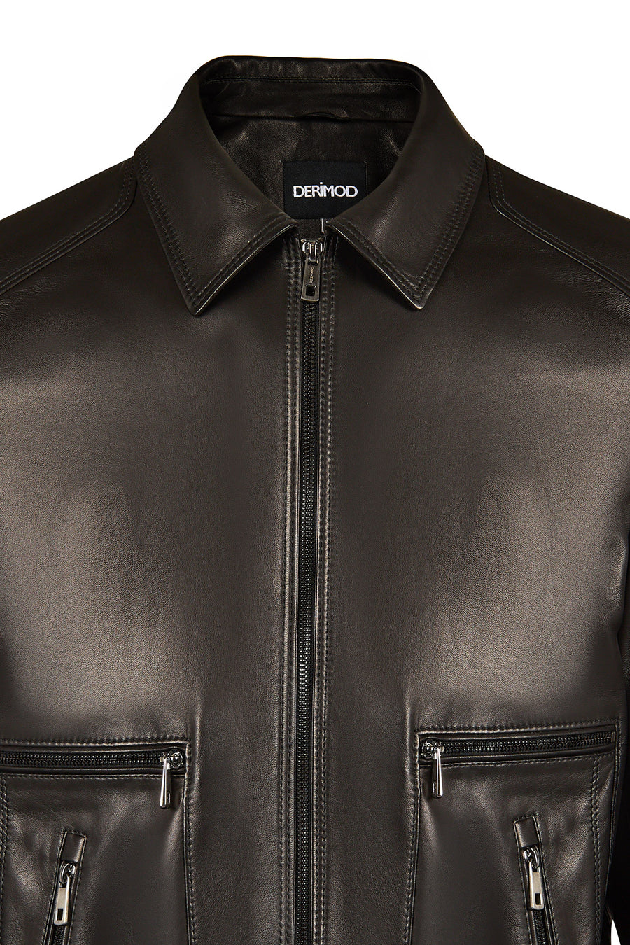 Amrabat Male Black Leather Jacket