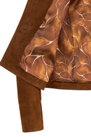 Beatrix Kadın Camel Gömlek Yaka Süet Deri Ceket | Derimod