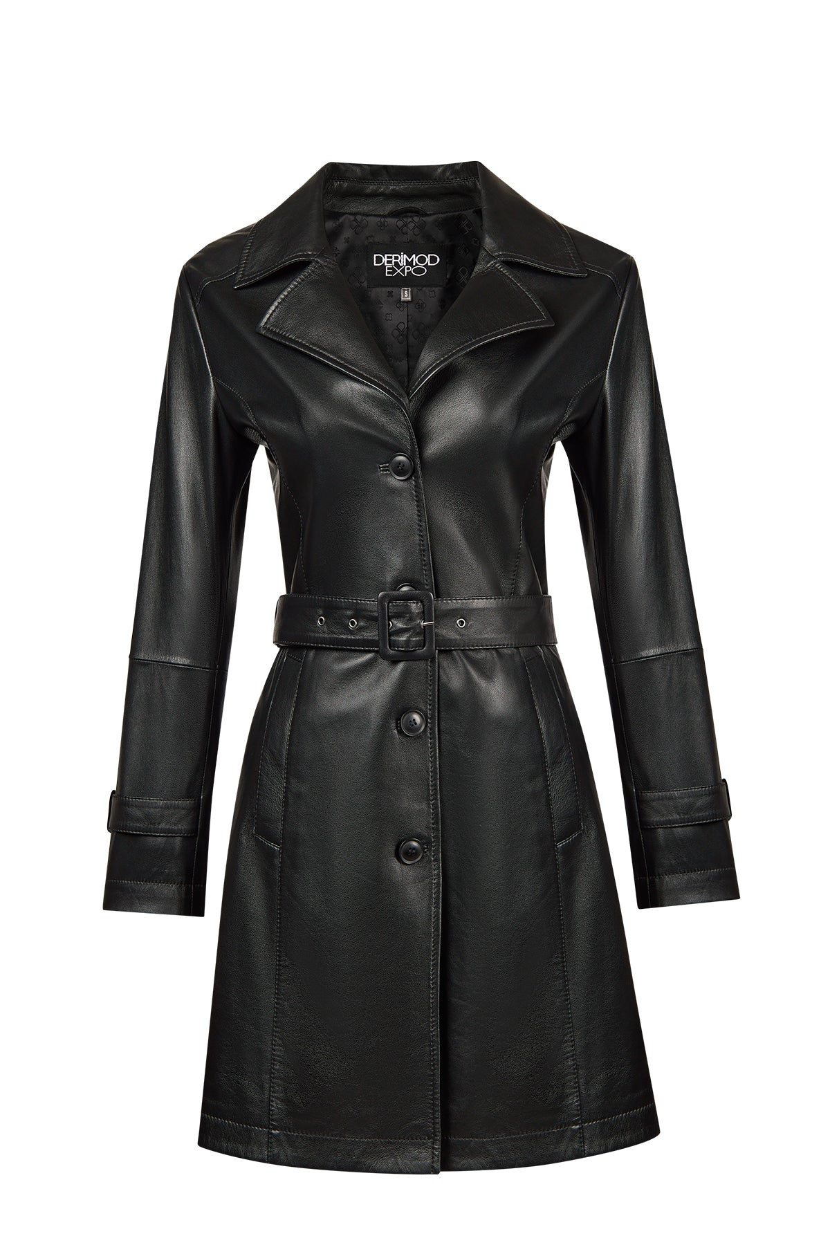 Lilian Kadın Siyah Uzun Deri Kaban 26SGE56421M | Derimod