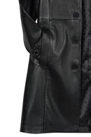 Lilian Kadın Siyah Uzun Deri Kaban | Derimod