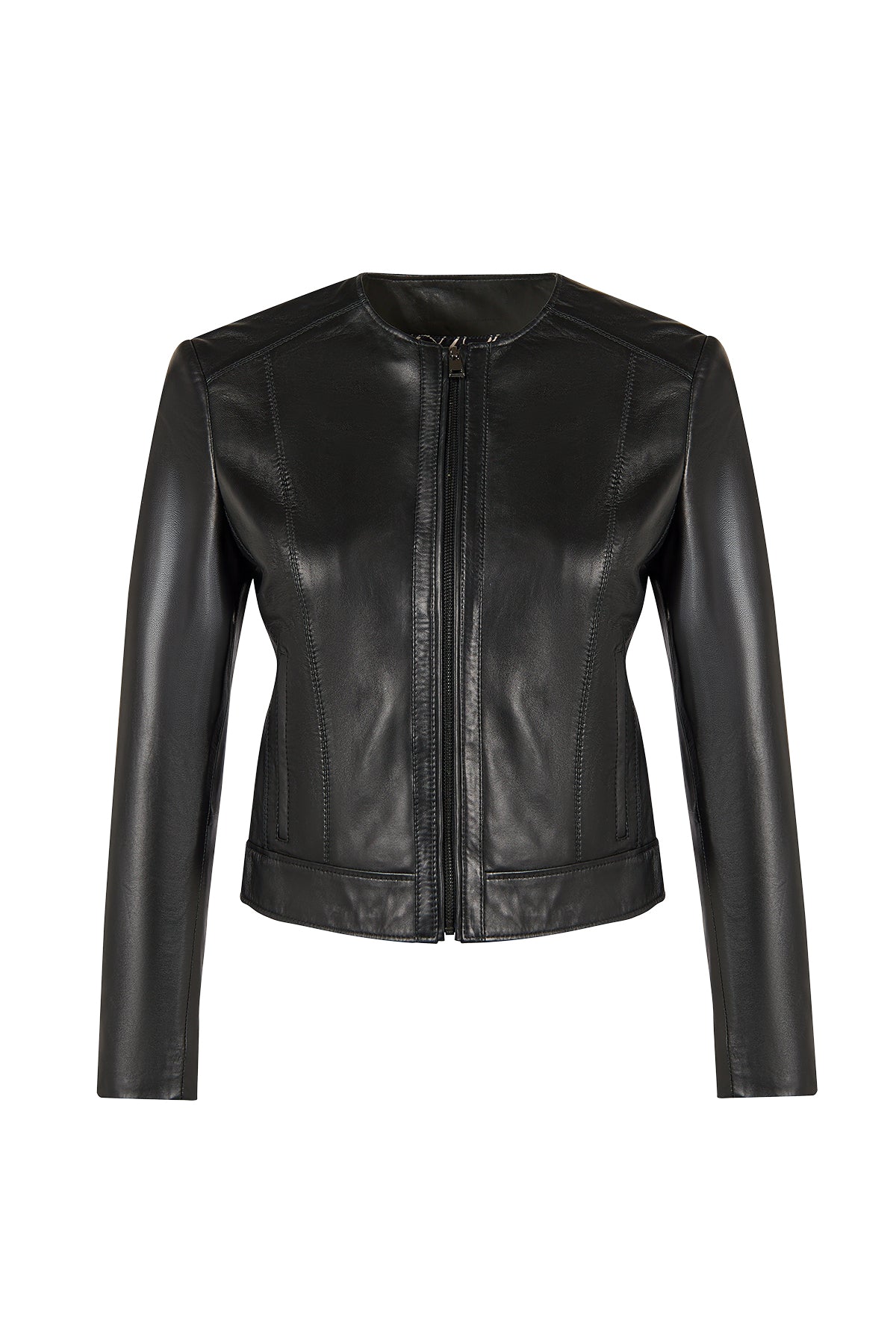 Adela Woman Black Short Leather Jacket 26SGE56481M | Derimod
