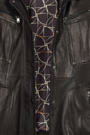 Rebecca-X Woman Black Notched Collar Leather Jacket | Derimod