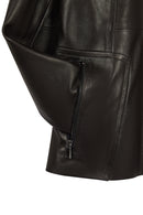 Rebecca-X Woman Black Notched Collar Leather Jacket | Derimod