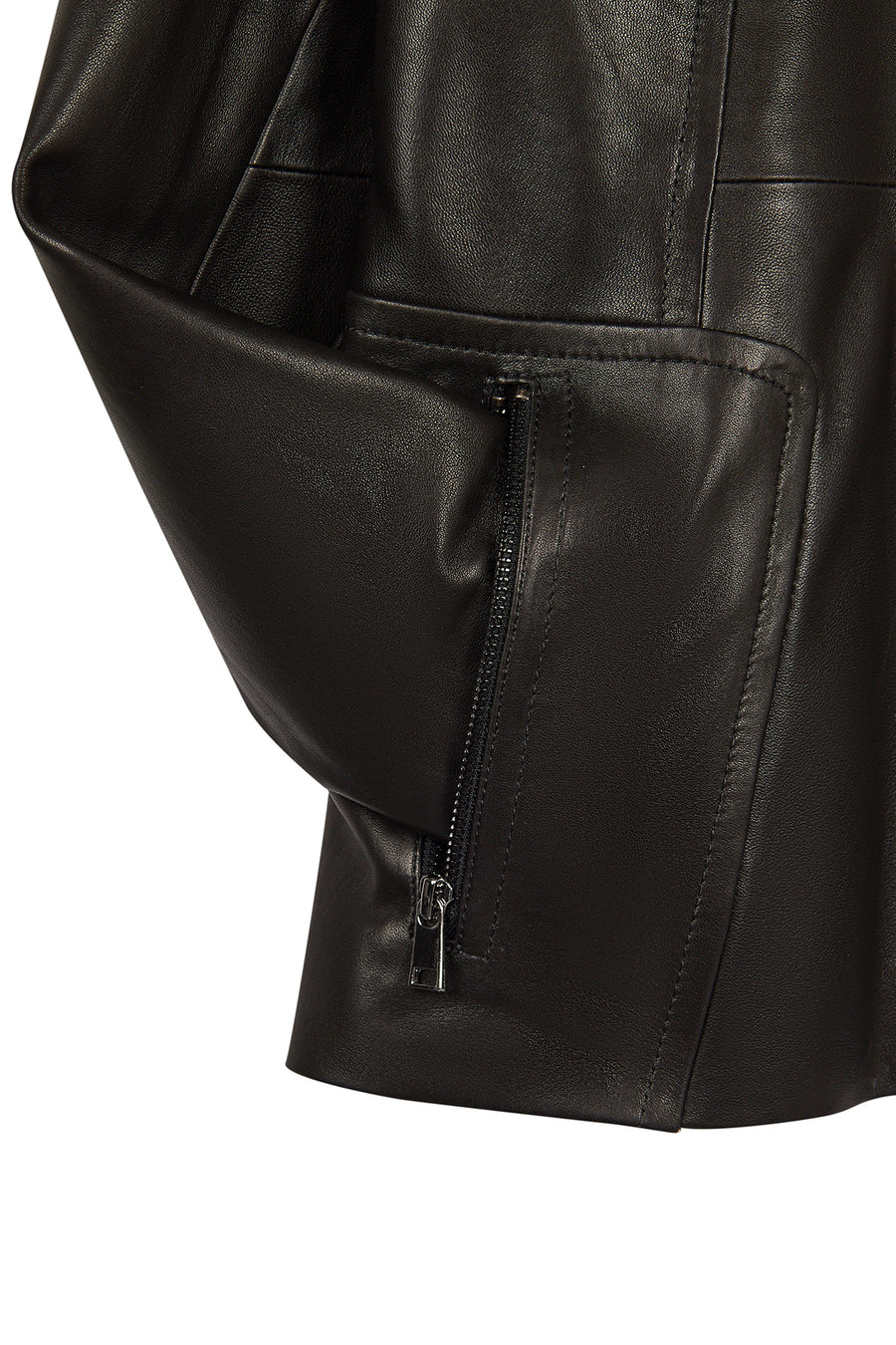 Rebecca-X Woman Black Notched Collar Leather Jacket