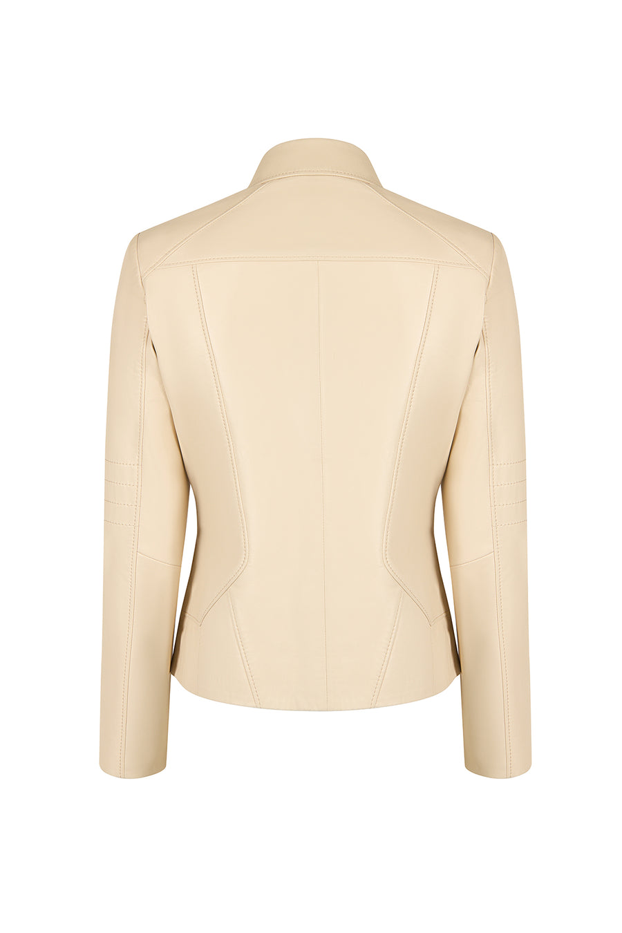 Kim Woman Ecru Short Leather Jacket