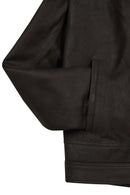 Felibe Male Black Mandarin Collar Leather Jacket | Derimod