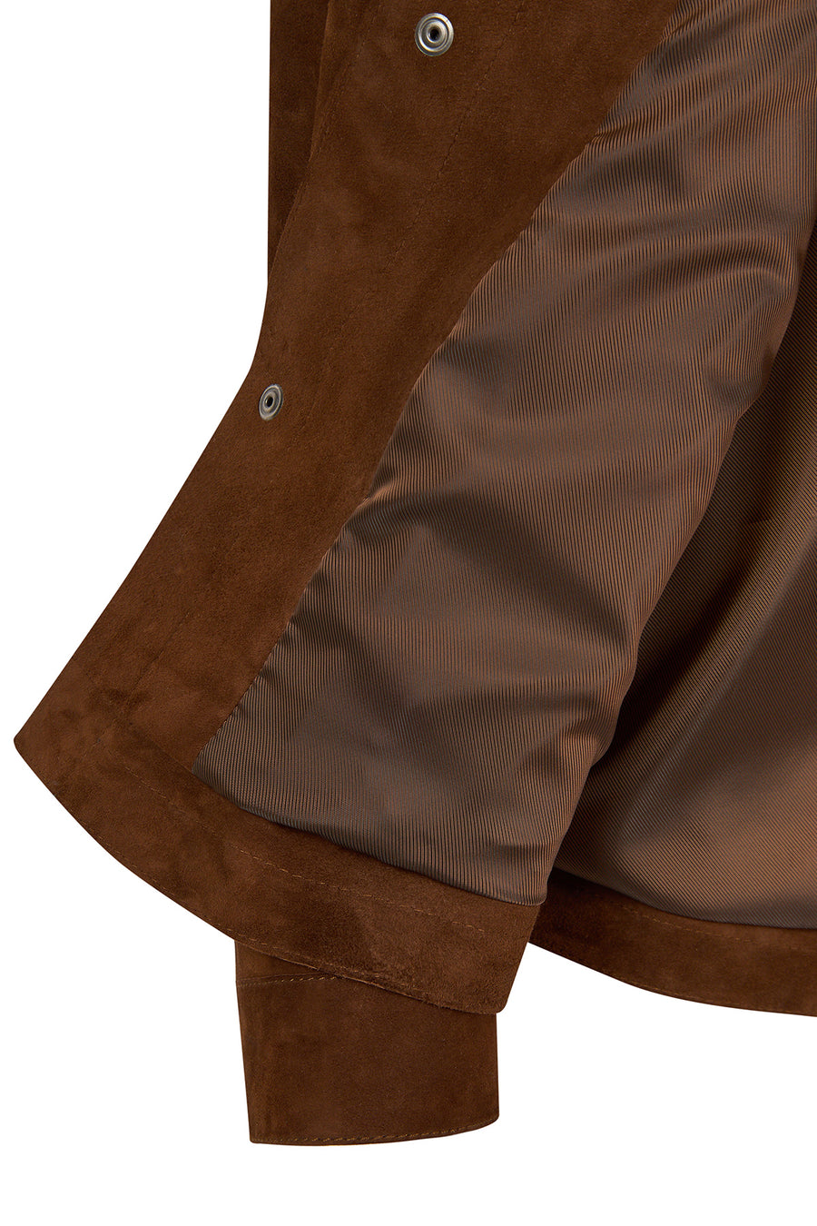 Matias Male Brown Suede Leather Shirt Jacket