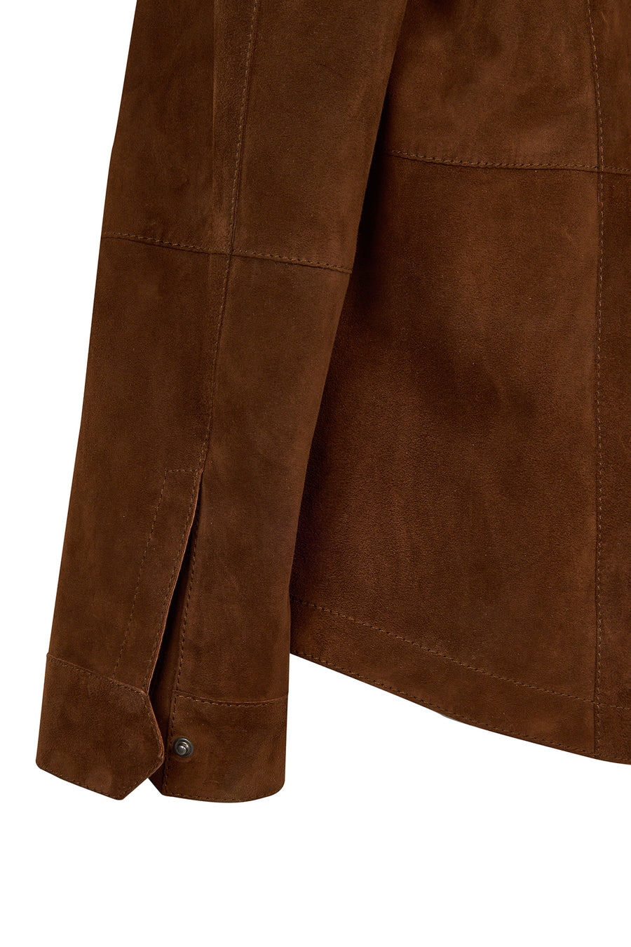 Matias Male Brown Suede Leather Shirt Jacket