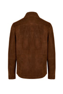 Matias Male Brown Suede Leather Shirt Jacket | Derimod
