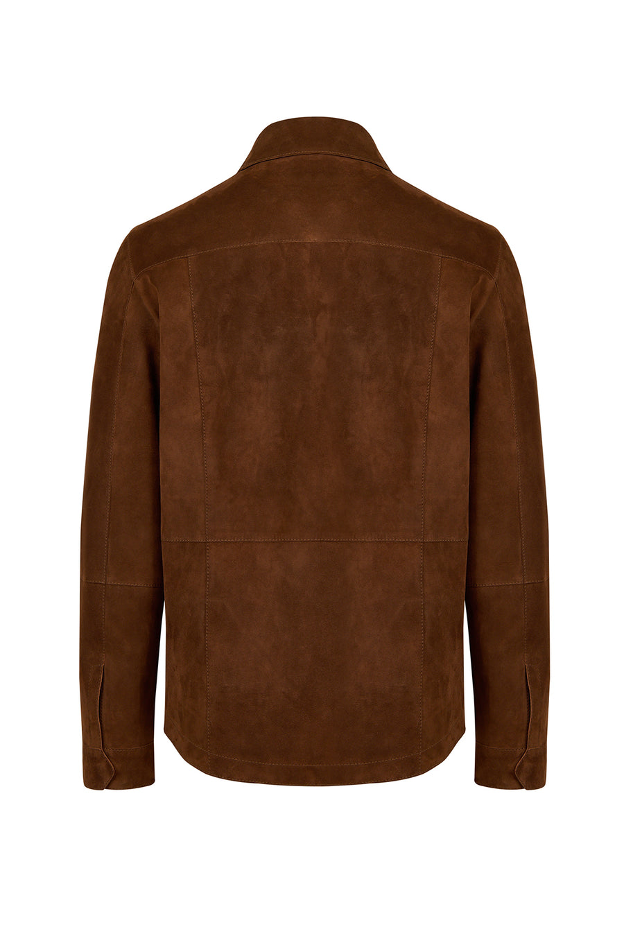 Matias Male Brown Suede Leather Shirt Jacket