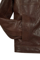 Wade Erkek Kahverengi Slim-Fit Deri Ceket | Derimod