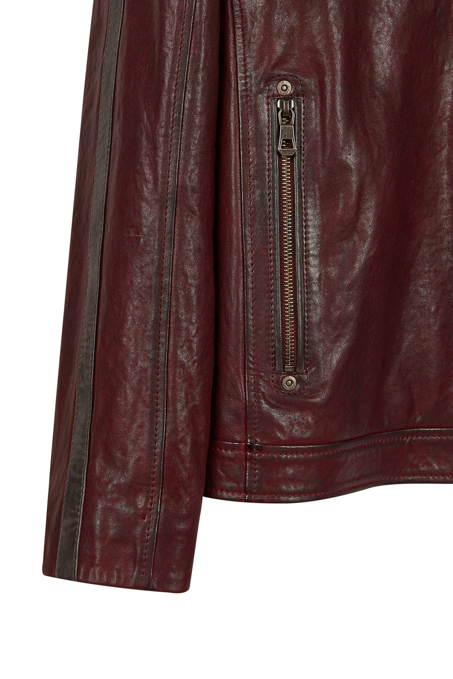 Hamilton Male Burgundy Crest Sports Leather Jacket