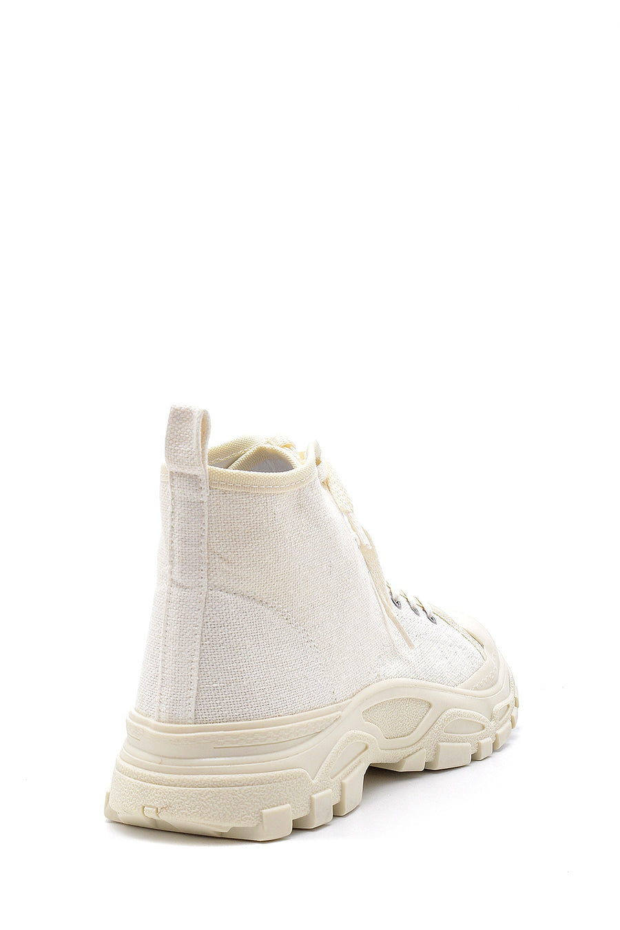 Women's White Lace-Up Boots