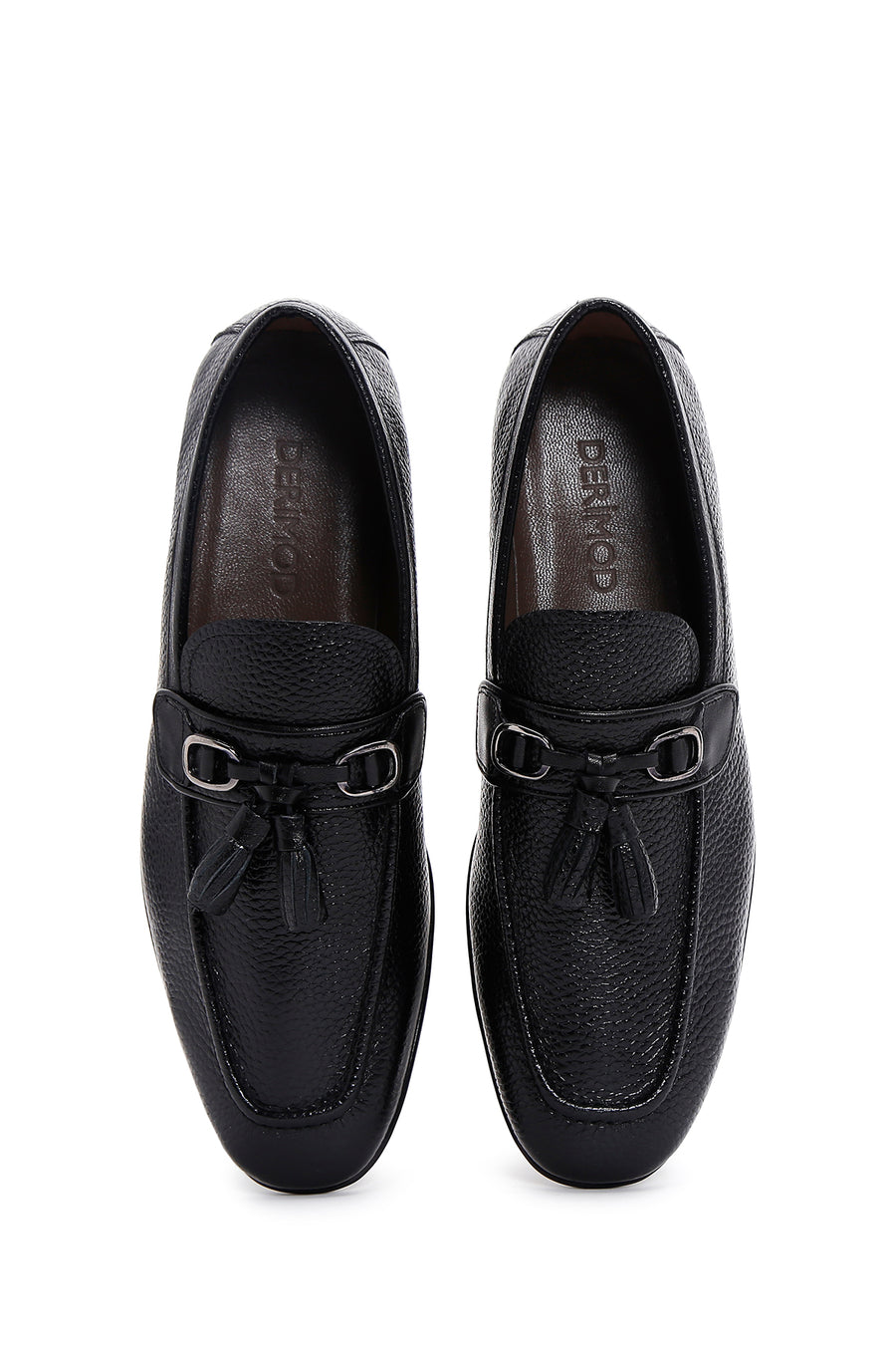 Erkek Siyah Deri Püsküllü Klasik Loafer