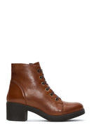 Women's Tan Leather Heeled Boots | Derimod