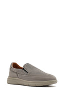 Men's Gray Nubuck Leather Comfort Loafer | Derimod