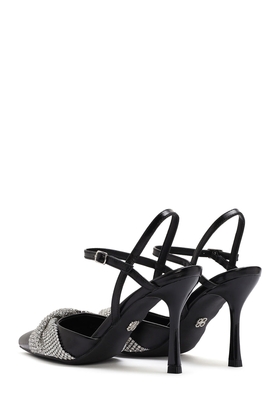Women's Black Slingback High Heeled Stilettos