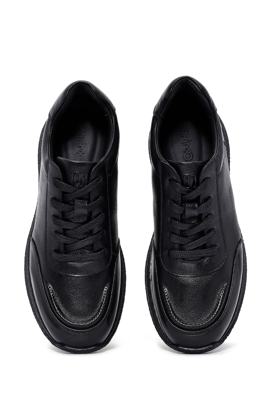 Men's Black Lace-up Leather Sneaker