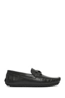 Men's Black Buckled Leather Loafer | Derimod