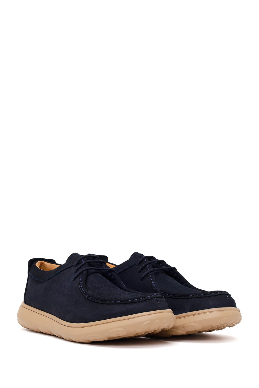 Male Navy Nubuck Leather Casual Shoes