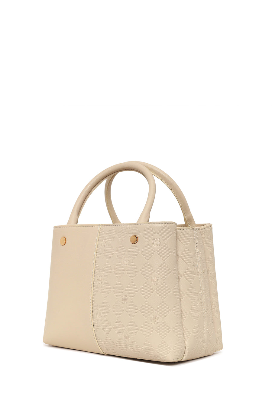 Women's Cream Long Strap Printed Classic Handbag