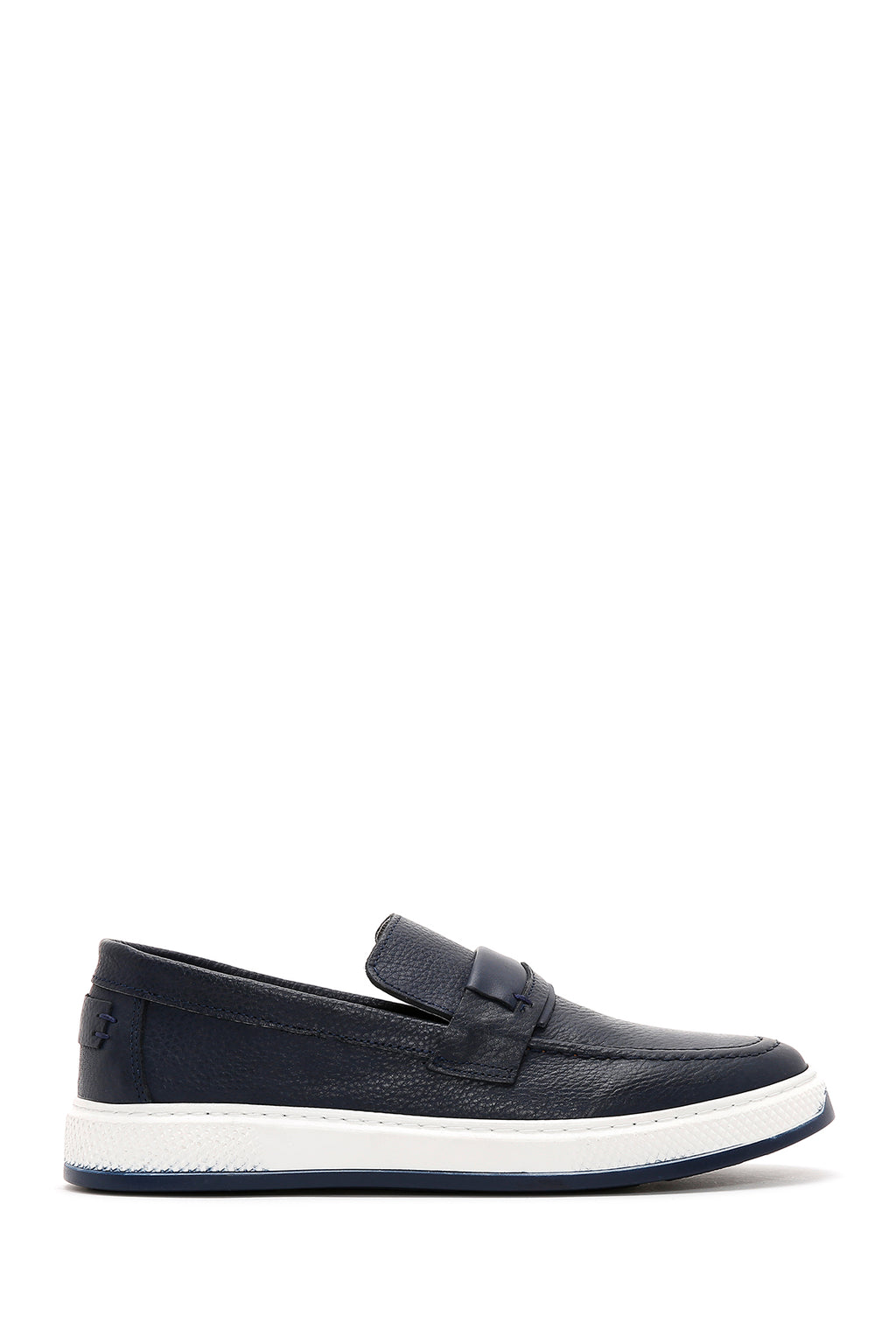 Erkek Lacivert Deri Spor Loafer