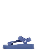 Women's Blue Strappy Thick Soled Jelly Sandals | Derimod
