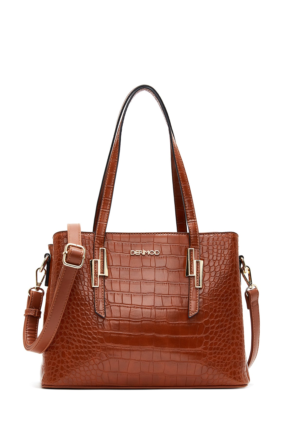 Women's Tan Crocodile Handbag 22WBD2805E3 | Derimod