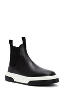 Men's Black Thick Sole Leather Casual Chelsea Boots | Derimod