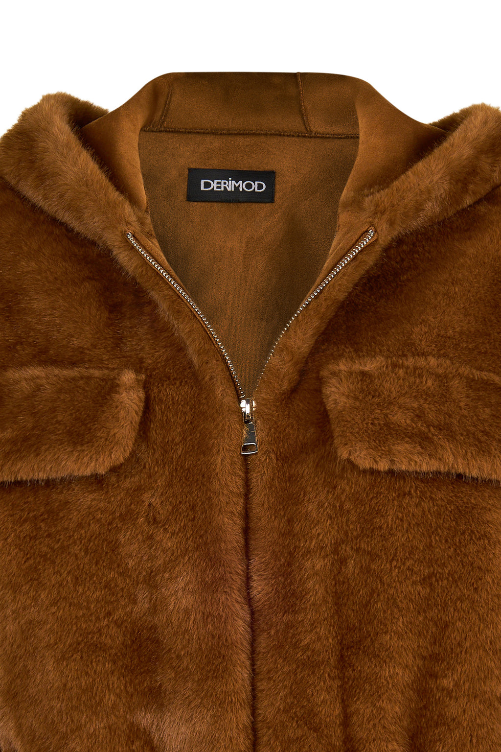 Arosa Kadın Camel Kapüşonlu Oversize Teddy Mont