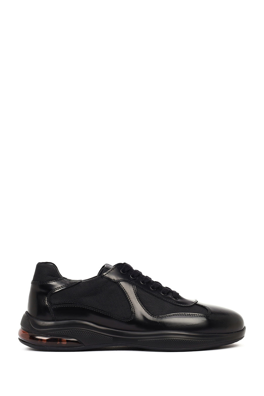 Erkek Siyah Bağcıklı Kalın Tabanlı Deri Casual Sneaker 25WFD630314 | Derimod