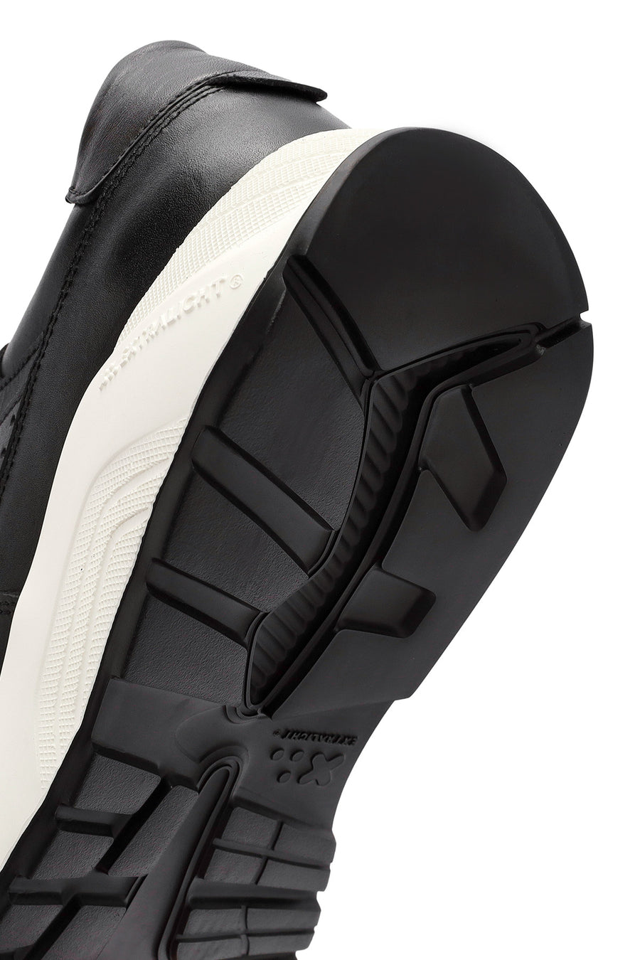 Erkek Siyah Kalın Tabanlı Bağcıklı Deri Sneaker