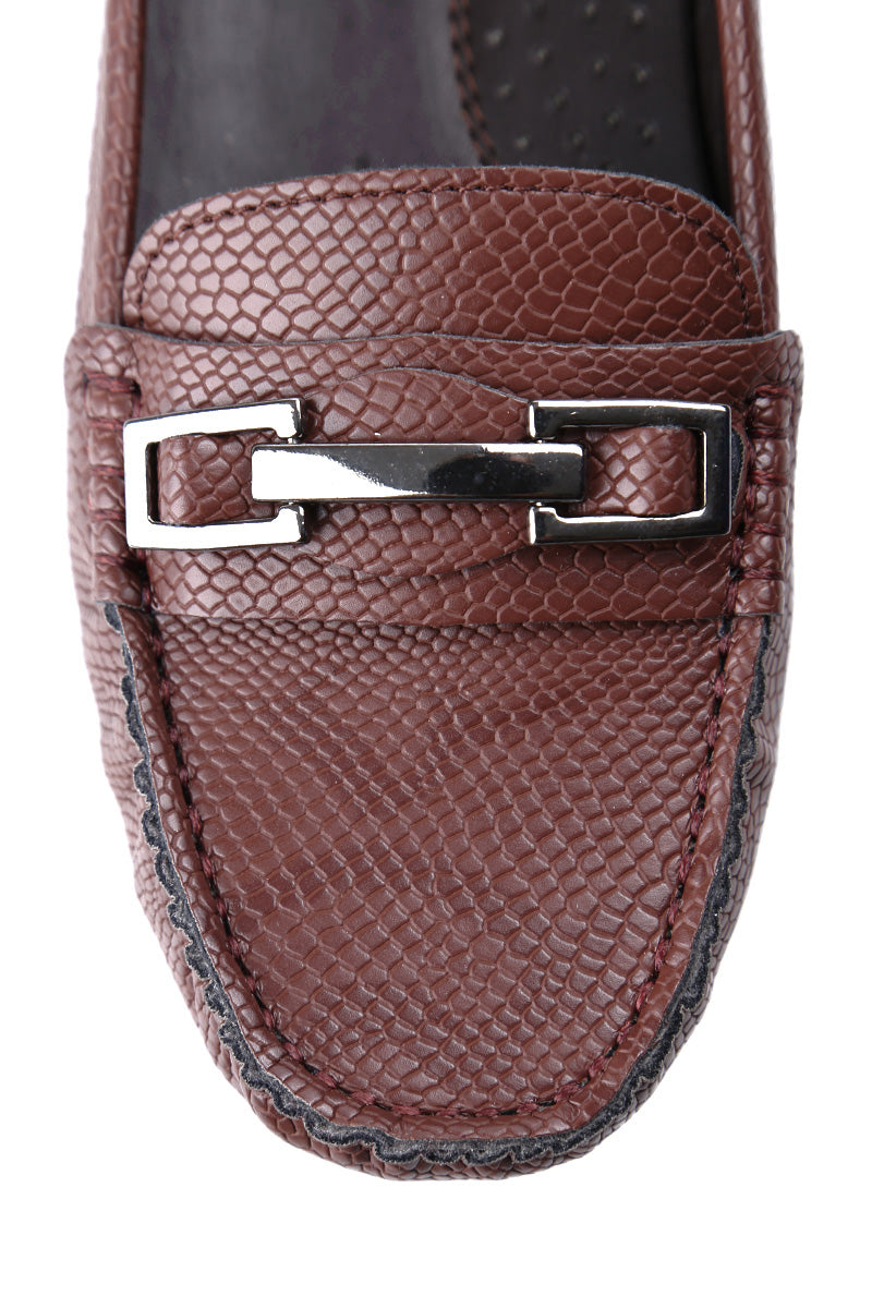 Brown Women's Loafer with Buckle