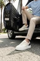 Erkek Beyaz Bağcıklı Deri Sneaker | Derimod
