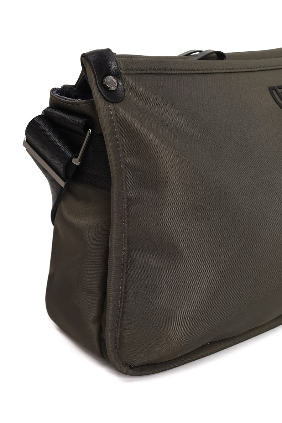 Male Khaki Fabric Mini Crossbody Bag