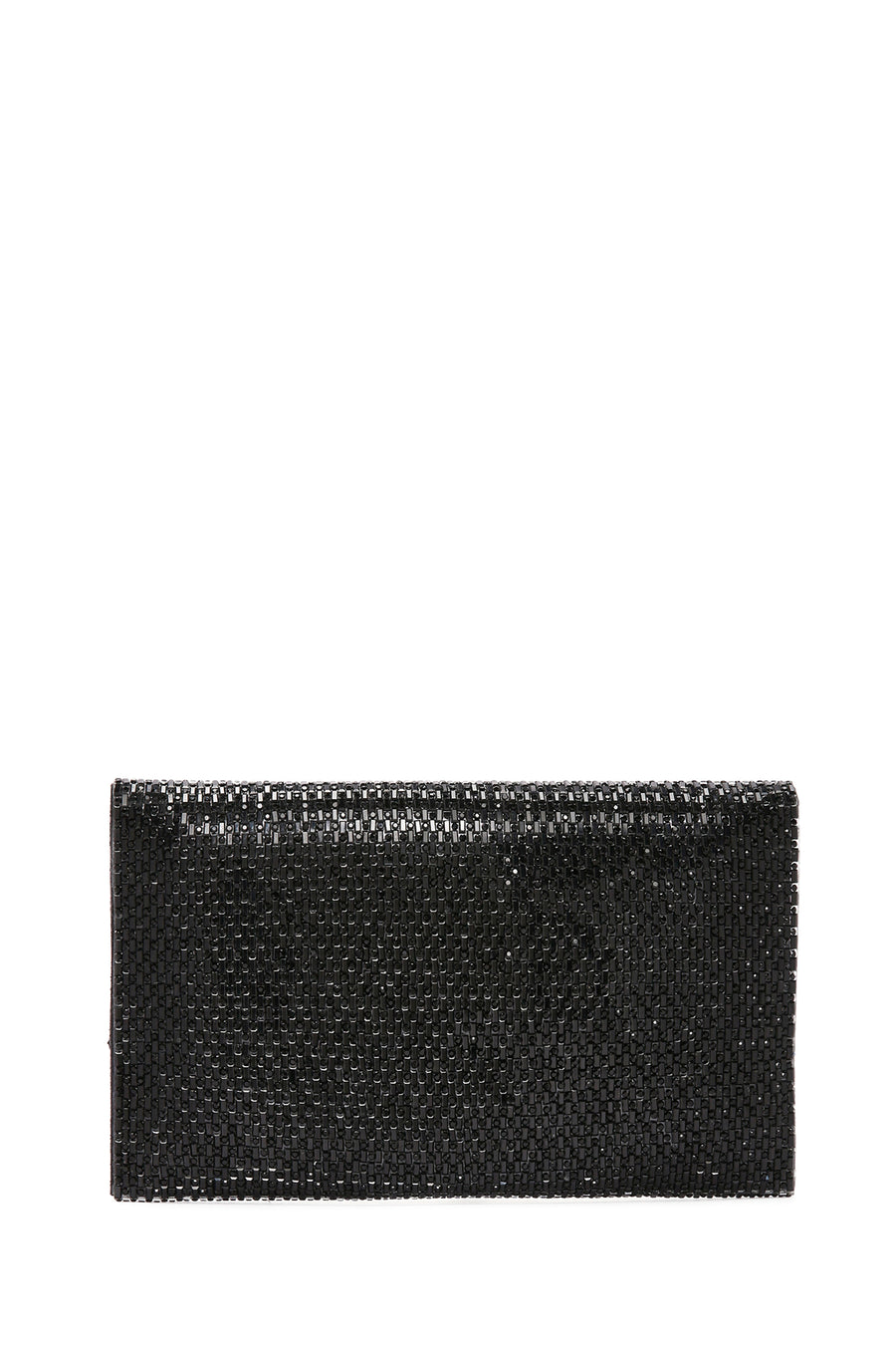 Women's Black Long Chain Strap Stone Evening Clutch Bag