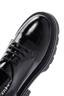 Women's Black Patent Leather Masculine Loafer | Derimod