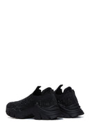 Women's Black Stone Thick Soled Sneaker | Derimod