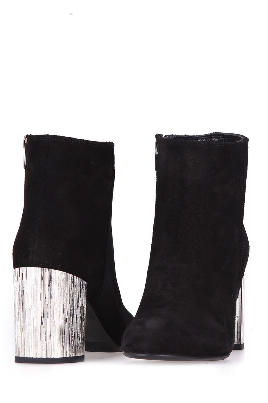 Silver Heeled Women's Suede Boots