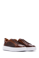 Men's Tan Leather Thick Soled Sneaker | Derimod