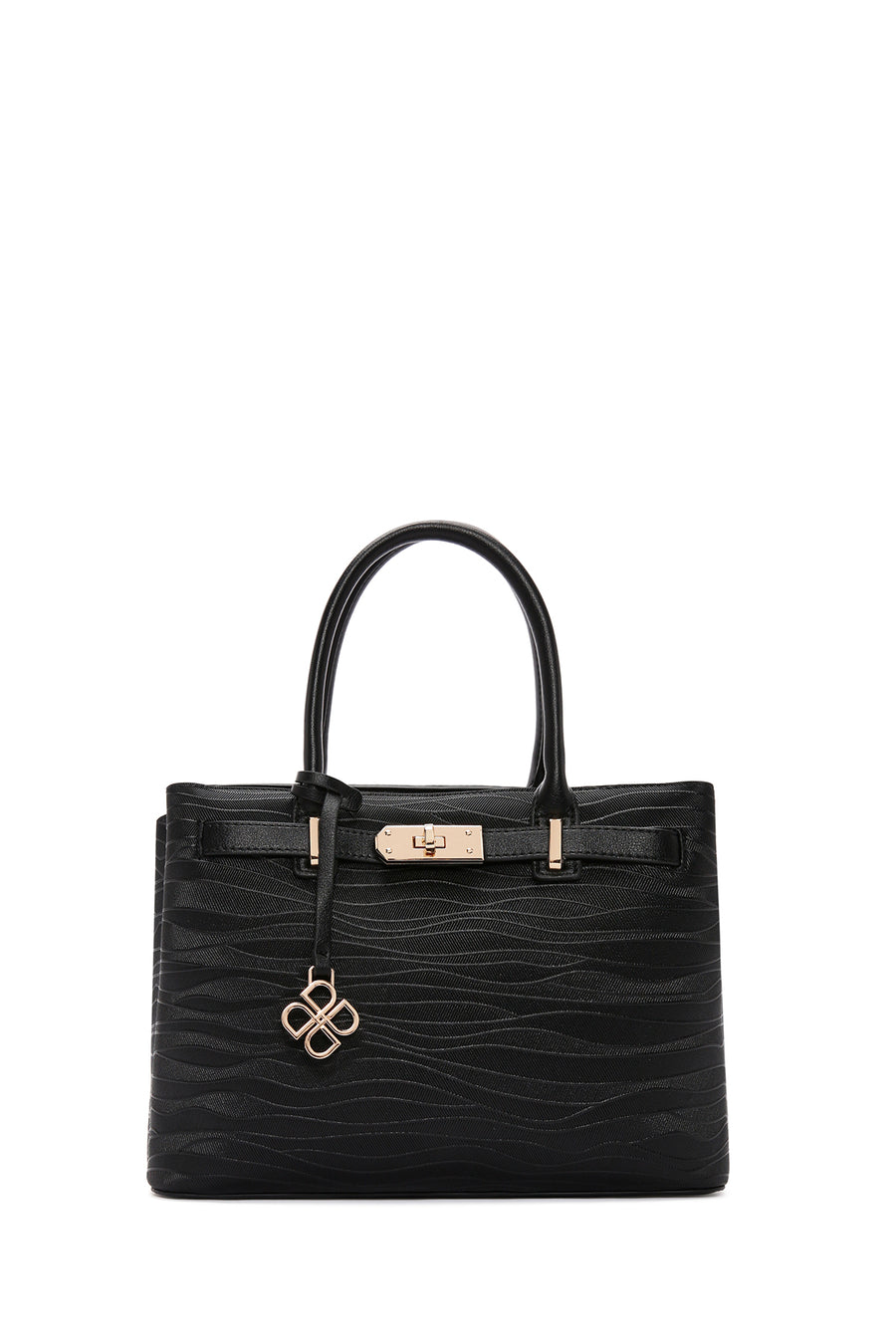 Woman Black Long Strap Printed Shoulder Bag
