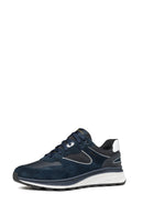 Geox Men's Navy Blue Spherica Active X1 Abx Laced Waterproof Leather Sneaker | Derimod